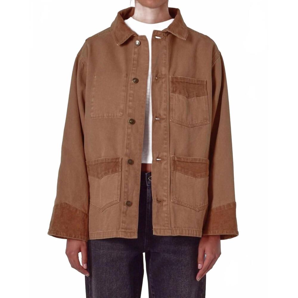 NEW ROLLA'S corduroy barn jacket in washed cocoa